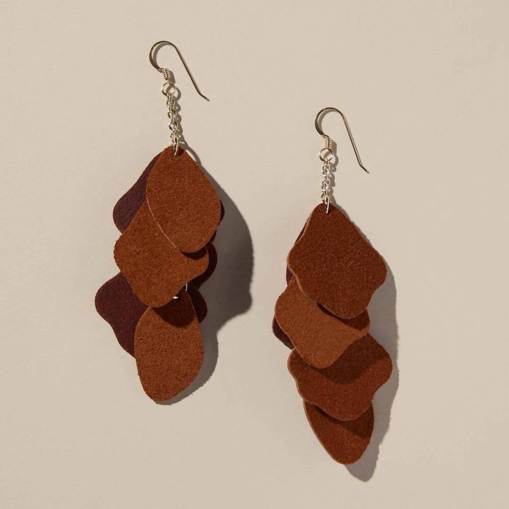 NEW NICKEL & SUEDE suede florence earrings in ginger